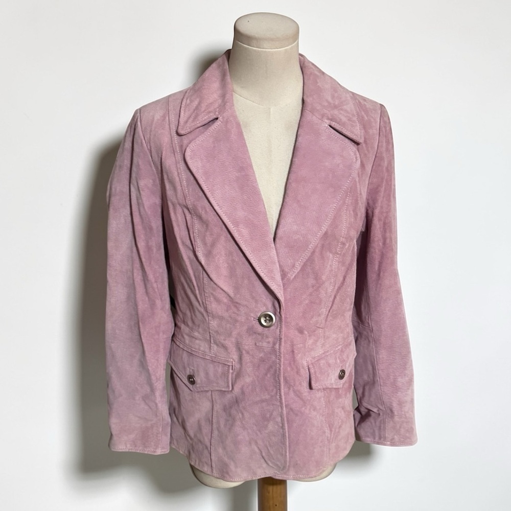 TERRY LEWIS Pink Purple Suede Jacket Blazer Coat Pockets NWT Vintage Retro Y2K